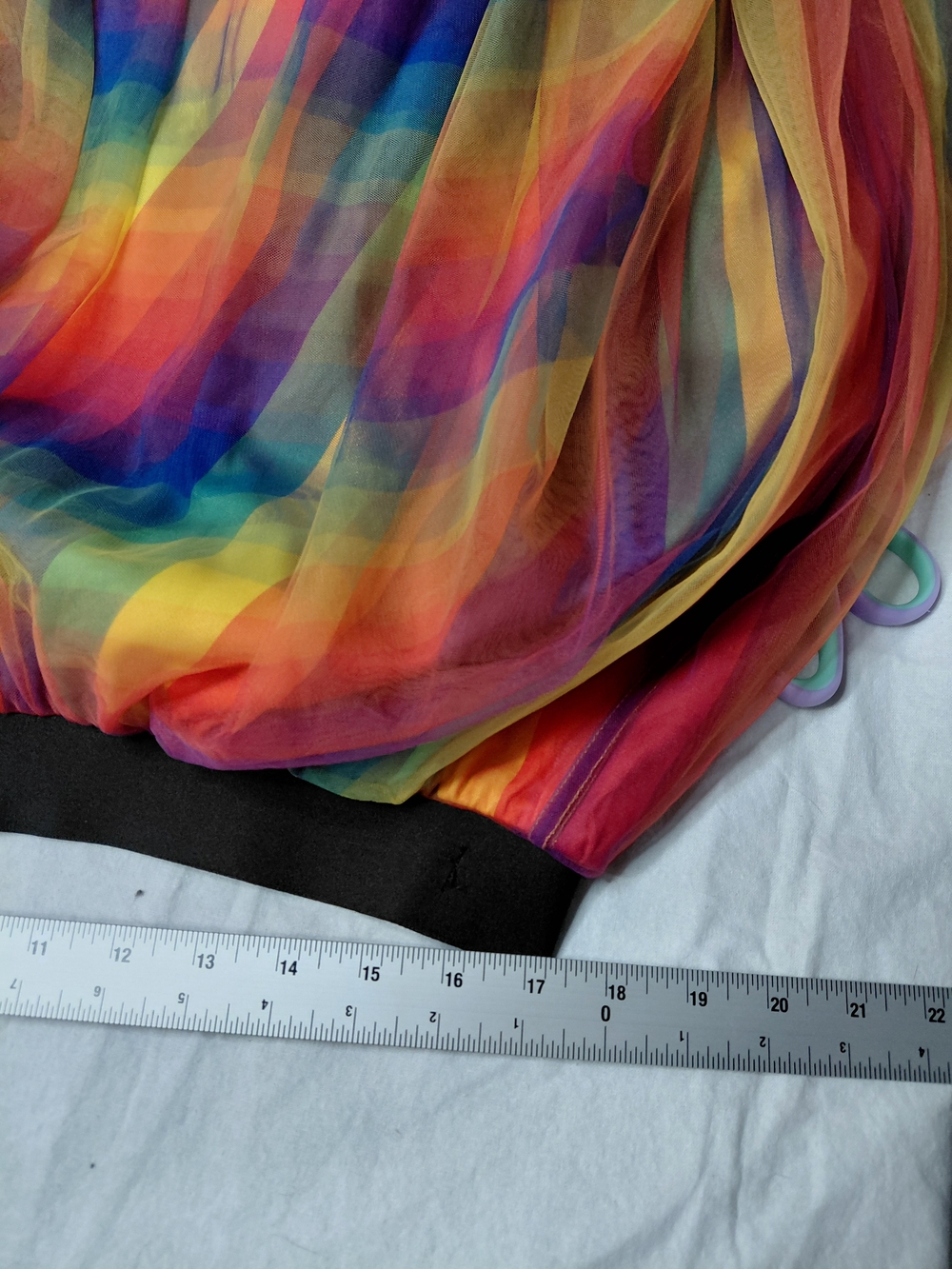 torrid Black Waistband with Rainbow Sheer Overlay Size 2 / 18 - 20 With Pockets - Picture 3 of 11